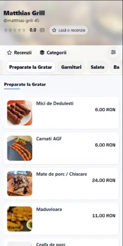 Meniu restaurant cu cod QR — exemplu listă servicii